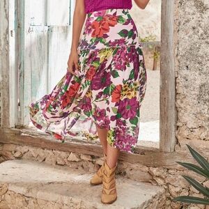 Sundance Vibrant Floral A-Line Skirt